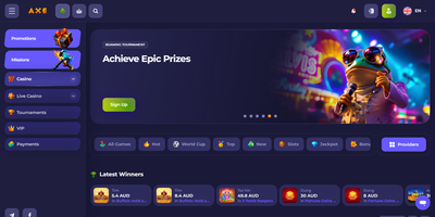 Превью сайта Axecasino