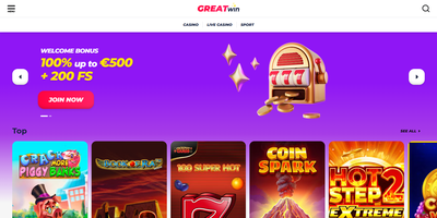GreatWin webbplatsförhandsvisning