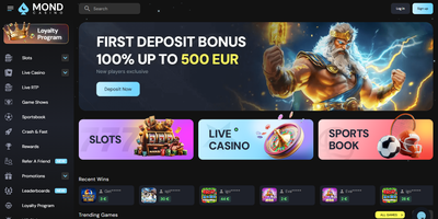Prévia do site de Mondcasino