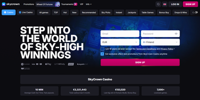 Skycrown nettsted forhåndsvisning